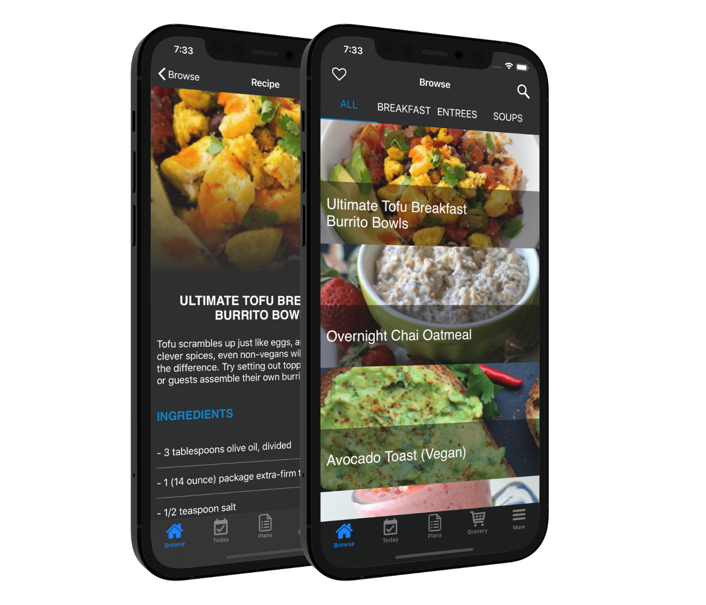 Vegan Recipes iOS App Screenshots